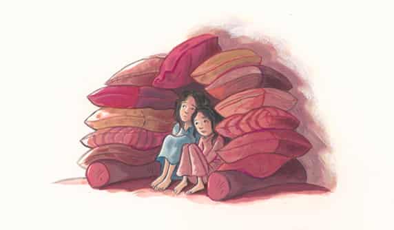 Girls hiding